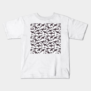 Watercolor Orca Whale Pod | Pattern Kids T-Shirt